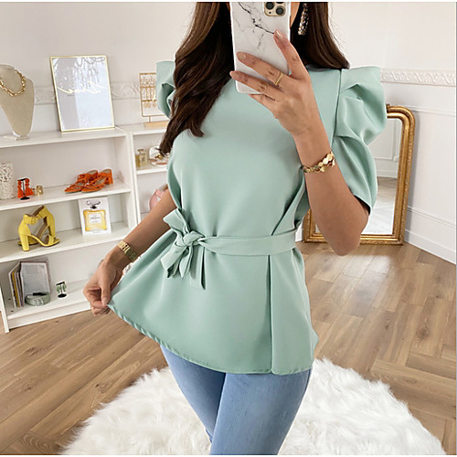 

Women's Daily Blouse - Solid Colored Purple