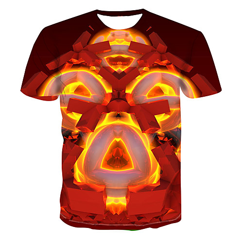 

Men's Club Weekend Street chic / Punk & Gothic T-shirt - 3D / Abstract / Graphic Print Orange