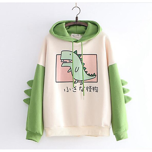 

Women's Cute Hoodie - Cartoon Green One-Size