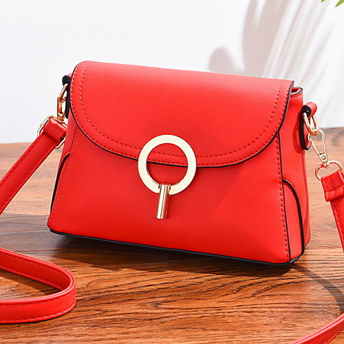 

Women's Zipper PU Crossbody Bag Solid Color Red / Khaki / Black