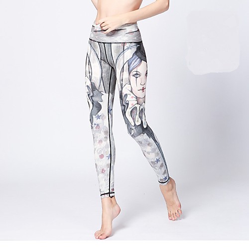 

Activewear Yoga Women's Training / Daily Wear POLY / Milk Fiber Pattern / Print / Gore Natural Pants