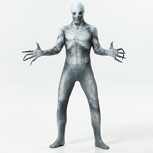 

Zentai Suits Catsuit Skin Suit Skeleton / Skull Adults' Cosplay Costumes Ultra Sexy Men's Women's Gray Skull Halloween Carnival Masquerade / Leotard / Onesie / Leotard / Onesie / High Elasticity