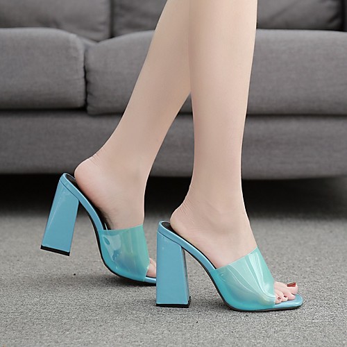 

Women's Sandals Chunky Heel Square Toe PU Summer Purple / Blue