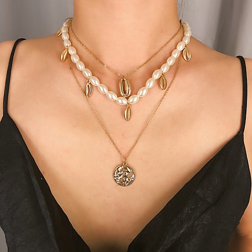 

Women's Necklace Friends European Romantic Casual / Sporty Sweet Chrome Gold Silver 51 cm Necklace Jewelry 1pc For Street Festival