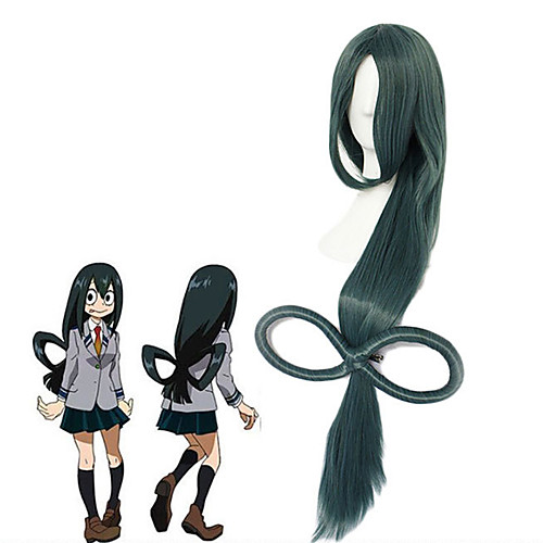 

My Hero Academia Boko No Hero Asui Tsuyu Cosplay Wigs Women's Asymmetrical 40 inch Heat Resistant Fiber Plaited Green Green Anime