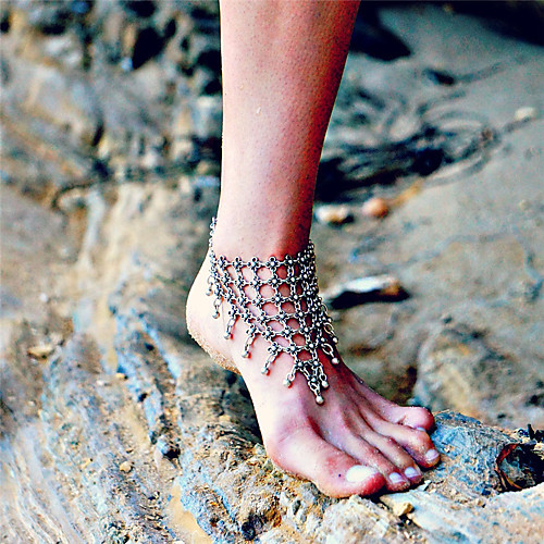 

Anklet Elegant Boho Fashion Women's Body Jewelry For Party Evening Beach Retro Alloy Silver 1 Piece