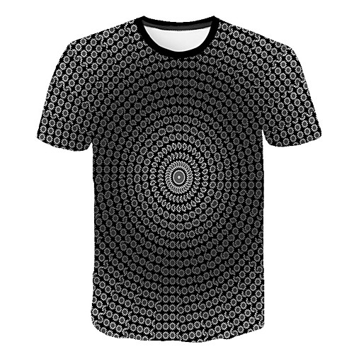 

Men's Daily Sports Street chic / Exaggerated T-shirt - Geometric / Color Block / 3D Sun Flower, Print Rainbow