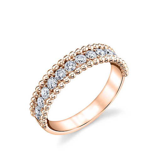 

Women's Ring Belle Ring AAA Cubic Zirconia 1pc Rose Gold Copper Rose Gold Plated Irregular Statement Luxury Party Evening Gift Jewelry Geometrical Wearable