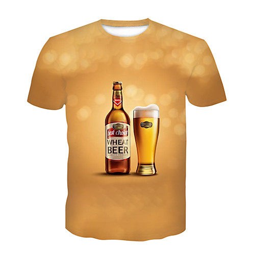 

Men's Party Club T-shirt - 3D / Beer Print Yellow