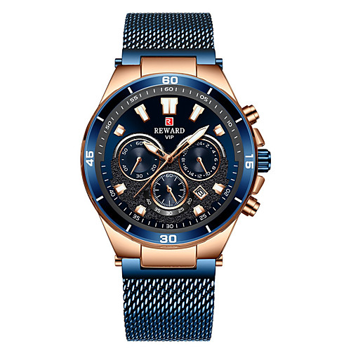 

Men's Sport Watch Quartz Stainless Steel 30 m Water Resistant / Waterproof Chronograph Noctilucent Analog Fashion Cool - WhiteBlue BlackGloden Gold One Year Battery Life