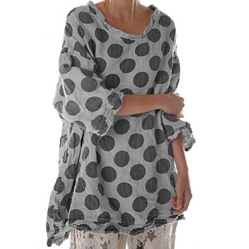 

Women's Daily Blouse - Polka Dot Black