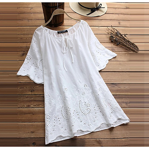 

Women's Daily Blouse - Solid Colored White