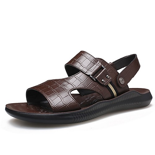 

Men's PU Summer Sandals Non-slipping Brown / Black