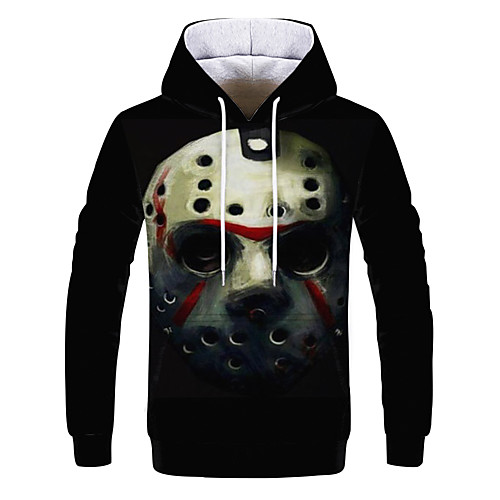 

Men's Party / Casual Hoodie - Geometric / Color Block / 3D Black US34 / UK34 / EU42