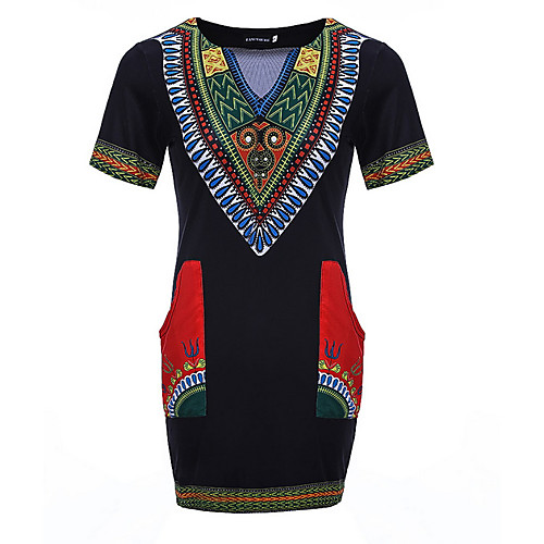 

Women's Black Dress Sheath Color Block V Neck S M