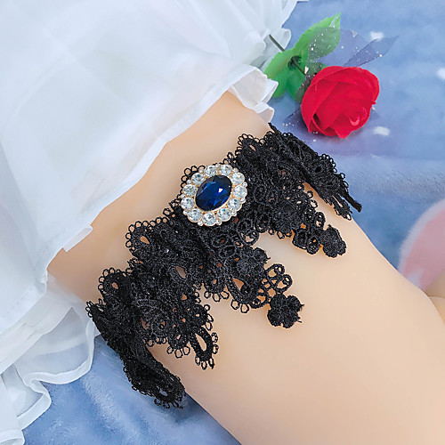 

Chinlon / Elastane / Lace Wedding Wedding Garter With Crystals / Rhinestones Garters Wedding / Festival