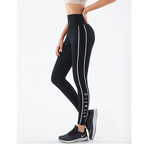 

Women's Sporty / Basic Legging - Geometric / Solid Colored High Waist Blue Brown Black S M L