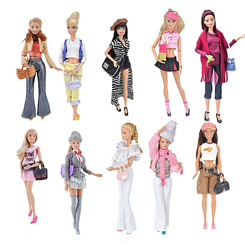

Doll accessories Doll Clothes Doll Dress Simple Creative Kawaii Clothing Fabrics 10 pcs Children's All Toy Gift