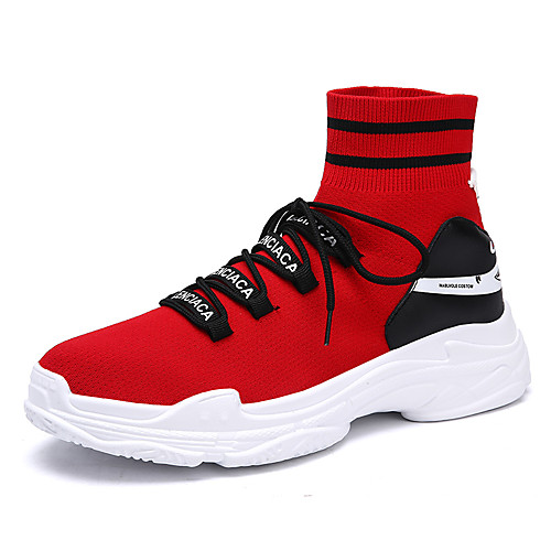 

Men's PU / Tissage Volant Fall / Spring & Summer Sporty / Casual Athletic Shoes Running Shoes / Walking Shoes Breathable Red / Black