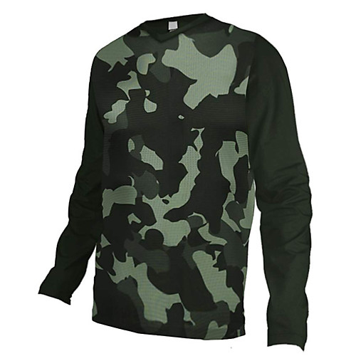 

21Grams Men's Long Sleeve Cycling Jersey Downhill Jersey Dirt Bike Jersey 100% Polyester Camouflage Camo / Camouflage Bike Jersey Top Mountain Bike MTB Road Bike Cycling UV Resistant Breathable Quick