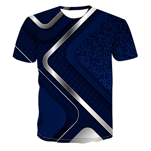 

Men's Club Weekend Street chic / Punk & Gothic T-shirt - 3D / Abstract / Graphic Print Royal Blue