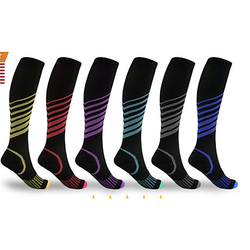 

Compression Socks Athletic Sports Socks Running Socks 1 Pair Men's Women's Tube Socks Breathable Moisture Wicking Sweat-wicking Comfortable Running Jogging Sports Fashion Nylon Purple Yellow Red