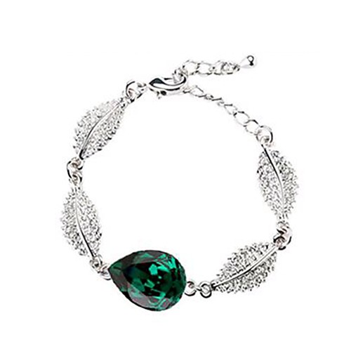 

Women's Green AAA Cubic Zirconia Bracelet Pear Cut Drop Sweet Fashion Alloy Bracelet Jewelry Silver For Festival