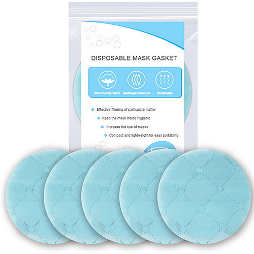 

5Pcs thickening Disposable Mask Gasket Isolation Filter Pad Anti-fog Haze Dust-proof Breathable Mask Replacement Pad Cotton Pad