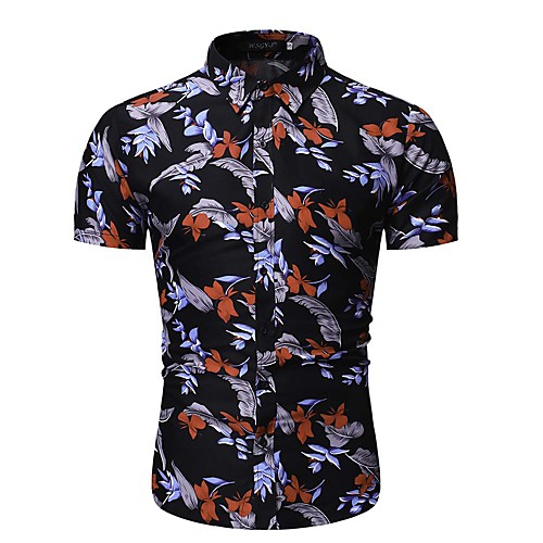 

Men's Holiday Tropical Shirt - Geometric Print Red
