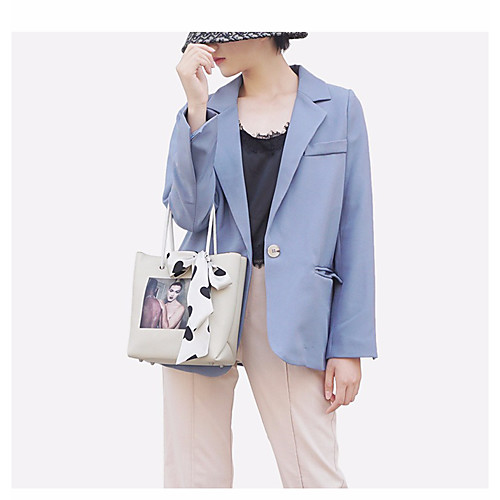 

Women's PU Top Handle Bag Solid Color White / Black