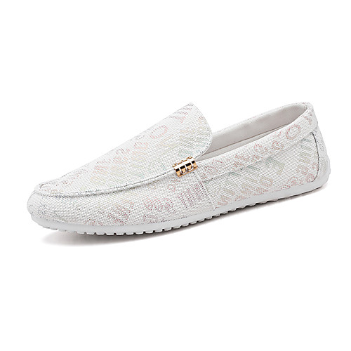 

Men's Canvas Summer Casual Loafers & Slip-Ons Walking Shoes Breathable White / Black