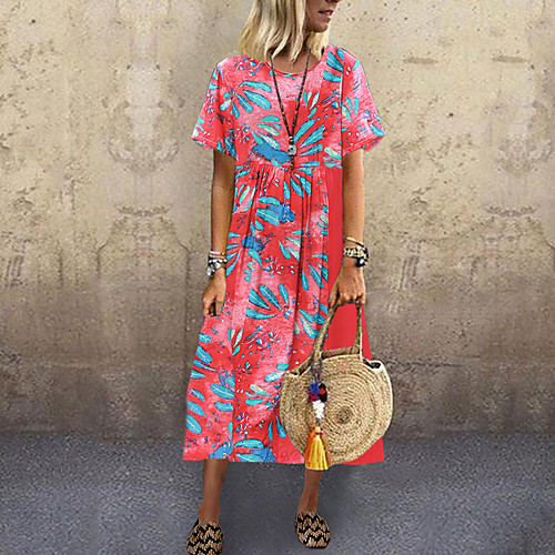 

Women's Purple Yellow Dress Spring & Summer Casual / Daily Loose Print M L Loose