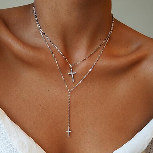 

Women's Pendant Necklace Necklace Friends European Romantic Casual / Sporty Sweet Chrome Gold Silver 35 cm Necklace Jewelry 1pc For Street Festival