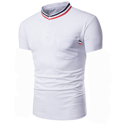 

Men's Daily Going out Basic / Elegant Polo - Solid Colored White