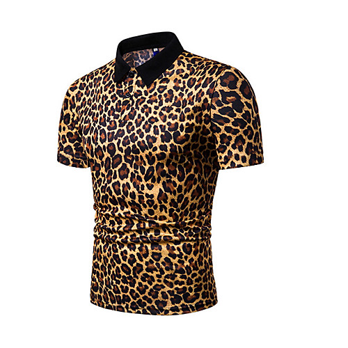 

Men's EU / US Size Polo - Leopard Shirt Collar White