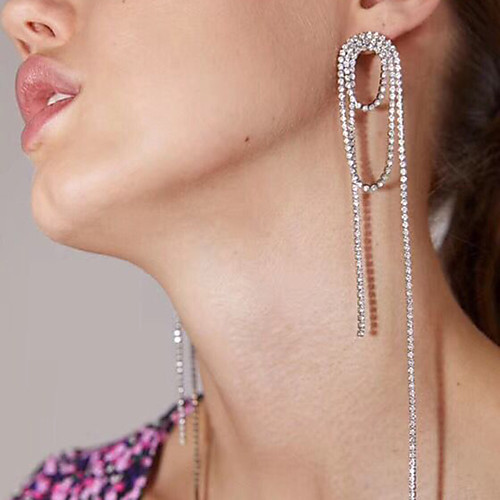 

Women's Drop Earrings Hoop Earrings Earrings Circle Stylish Simple Punk Cool Gold Plated Imitation Diamond Earrings Jewelry Gold / Silver For Party Evening Gift Vacation Street Festival 1 Pair