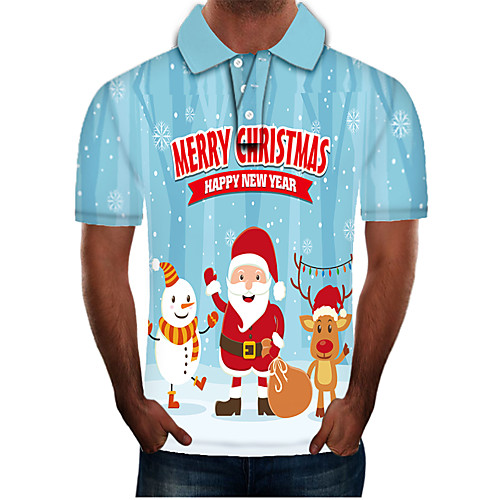 

Men's Daily Going out Street chic / Exaggerated Polo - Color Block / 3D / Graphic Blue