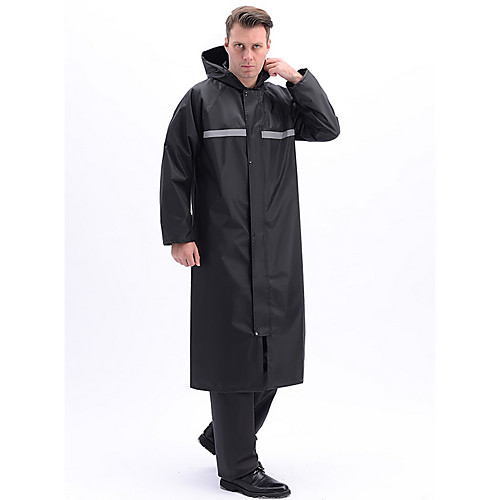 

Protective Clothing Anti Dust And Droplet Men's Daily Fall & Winter Long Coat, Solid Colored Hooded Long Sleeve Polyester Black