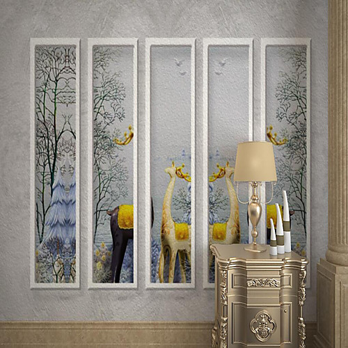 

Customized Self-adhesive Mural Wallpaper Beautiful Fawn Suitable For Bedroom Living Room Coffee Shop Restaurant Hotel Wall Decoration Art Canvas Material Mural / Wall Cloth Room Wallcovering