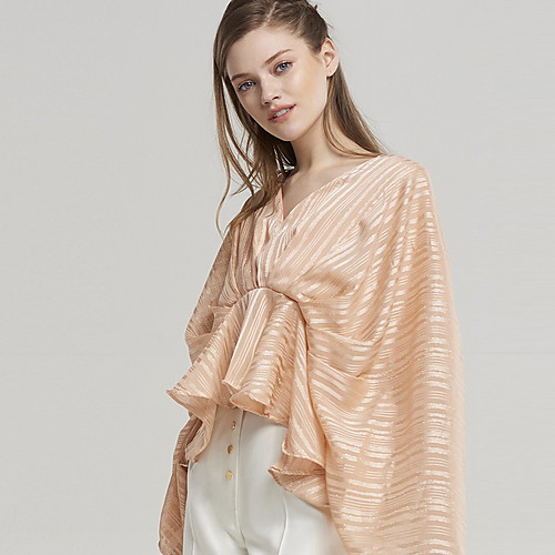 

Women's Daily Blouse - Striped Blushing Pink