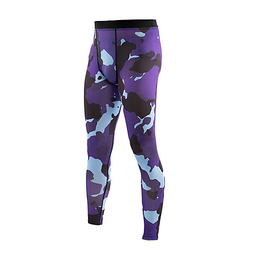 

Men's Leggings Running Tights Compression Pants Sports Winter Underwear Leggings Bottoms Running Fitness Jogging Breathable Moisture Wicking Soft Camouflage Purple Red Black / High Elasticity
