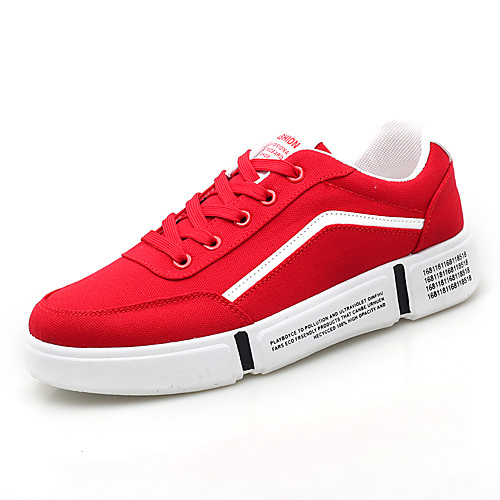 

Men's / Unisex Canvas Fall / Spring & Summer Casual / Preppy Sneakers Walking Shoes Breathable Slogan Red / White / Black