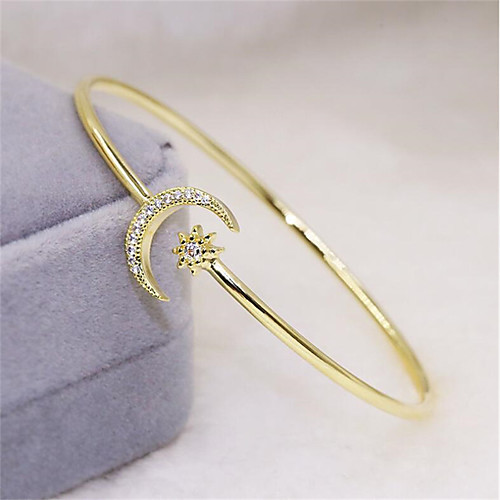 

Men's Cuff Bracelet Classic Moon Star Fashion Copper Bracelet Jewelry Rose Gold / White / Gold For Party Evening Gift