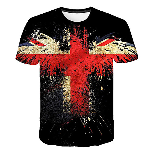 

Men's Daily Sports Basic / Exaggerated T-shirt - Color Block / 3D / Animal Print Rainbow