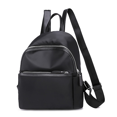 

Large Capacity Polyester PU Zipper Commuter Backpack Solid Color Daily Green / Black