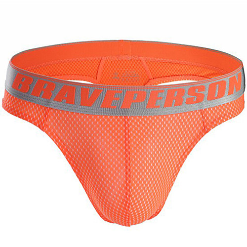 

Men's Basic Briefs Underwear - Normal 1 Piece Low Waist Orange Green Blue S M L