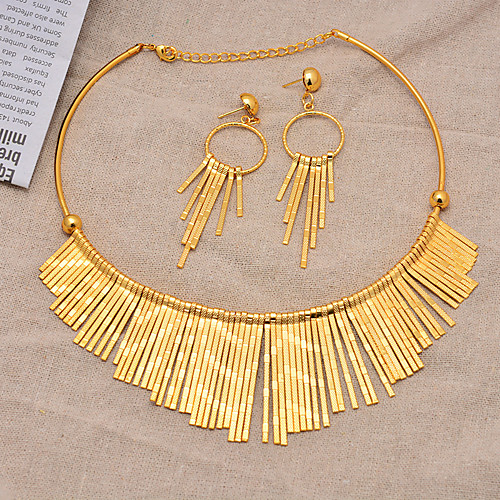 

Women's Jewelry Set Classic Tassel Trendy Ethnic Fashion Gold Plated Earrings Jewelry Gold For Christmas Wedding Gift Street Festival 1 set