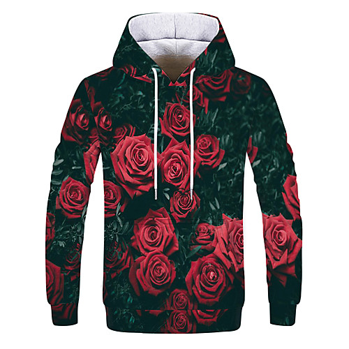 

Men's Party / Casual Hoodie - Geometric / Color Block / 3D Red US34 / UK34 / EU42