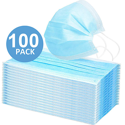 

In Stock 100PCS 3-layer Disposable Masks Safe Breathable Mouth CE Certified Face Mask Disposable Ear loop Face for Personal ProtectionFree Shipping for 4 boxes (50 pieces per box)