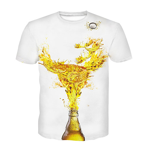 

Men's Party Club T-shirt - 3D / Beer Print White